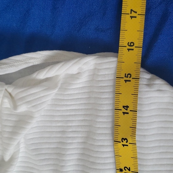 4/$30 **Open Edit One Sleeve Ribbed White Medium Top - Picture 7 of 9